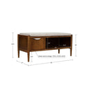 Accent Bench With Storage, Upholstered Cushion - Walnut Brown