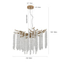 24-inch Modern Golden Pendant Light with Cascading Crystal Strands by HouseOfZazla
