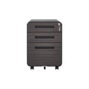 3 Drawer Mobile File Cabinet Under Desk Office, Simple Style Versatile Storage Cabinet For Legal / Letter / A4 Files, 5 Wheel Design Anti-Tilting Cold Rolled Steel Waterproof Moisture-Proof by HouseOfZazla