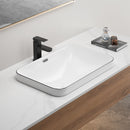 Undermount Bathroom Sink, Vessel Basin For Vanity Countertop - Milk White / Black by HouseOfZazla