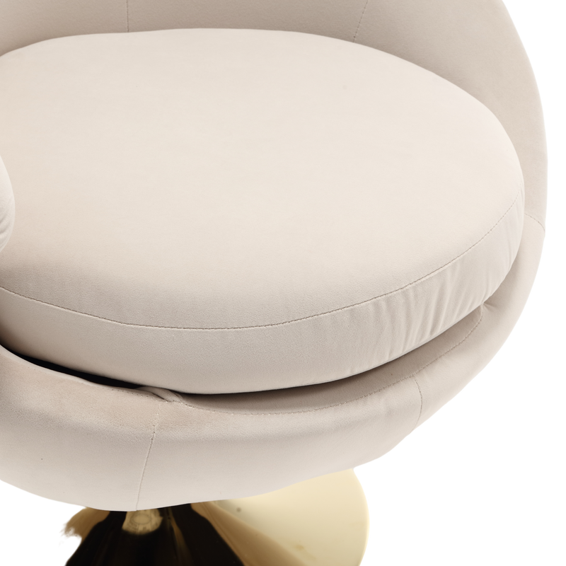 360 Degree Swivel Cuddle Barrel Accent Chairs, Round Armchairs with Wide Upholstered, Fluffy Fabric Chair for Living Room, Bedroom, Office, Waiting Rooms