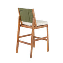 4 Pieces Arly Green Outdoor Bar Stool Solid Acacia Wood and Woven Wicker by Montret