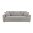 Connie - Boucle Sleeper Sectional Sofa With 2 Toss Pillows - Beige by Unique Piece Furniture