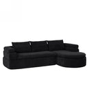 106" L-Shape Sectional Sofas (Black)