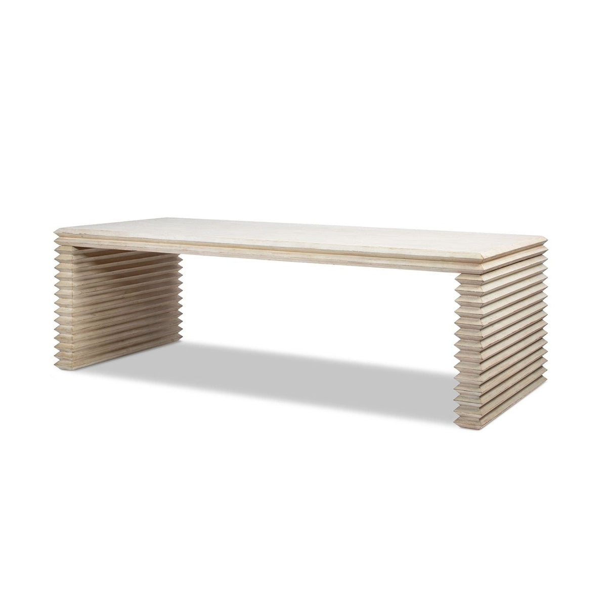 Veda - Geometric Waterfall Dining Table - White, photo 7 of 13