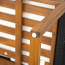 Outdoor Dining Chairs Set of 2, Acacia Wood Patio Armchair with Rope Design Back and Arms and Washable Cushion,for Backyard, Poolside, Garden,Black