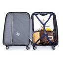 Hardshell Suitcase Spinner Wheels PP Luggage Sets Lightweight Durable Suitcase with TSA Lock,3-Piece Set (20/24/28), Navy