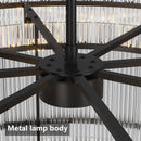37-Inch Modern Black Round 8-Light Crystal Chandelier