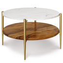 Wagner - Round Marble & Wood Table by Unique Piece Furniture