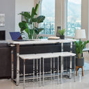 Ledesma - 4 Piece Counter Height Dining Set And Built In Power Unit - White Marble by HouseOfZazla