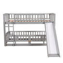 Low Bunk Bed With Slide, Fence And Ladder by Unique Piece Furniture