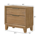 1 Piece 2 Drawer Nightstand - Natural Wood by HouseOfZazla