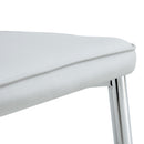 6 light gray dining chairs. Modern chairs from the Middle Ages. Made of PU material cushion and silver metal legs. Suitable for restaurants and living rooms