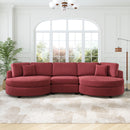 Modern 3 Seater Upholstered Sofa With Curved Design by HouseOfZazla