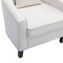 Accent Chair with Ottoman, Mid Century Modern Barrel Chair Upholstered Club Tub Round Arms Chair for Living Room