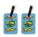 Tropical Fish on Blue Luggage Tag