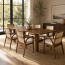 7-Piece Dining Table Set for 6, 71" Rectangular