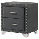 Melody Upholstered 2-drawer Nightstand Grey