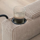 Convertible Chaise Lounge Sofa Chair With USB Ports, Cup Holders, Phone Holder And Storage by HouseOfZazla