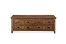Bay Creek - Lift Top Storage Cocktail Table With Casters - Toasted Nutmeg