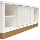 Rene - Scalloped TV Stand For TVs Up To 65" - White by HouseOfZazla