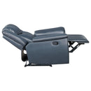 Brier - Upholstered Padded Arm Recliner Chair With Manual Recline And Pillowtop Arms - Blue by HouseOfZazla
