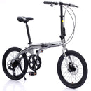 20" Folding City Bike Aluminum Frame 8 Speed Folding Bike