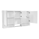 Wall-Mount 3-In-1 Mirror Cabinet With Adjustable Shelf, Soft-Closing Hinges, Rectangular Design - White by Unique Piece Furniture