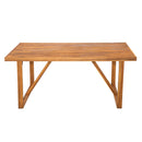 7 Pieces Acacia Wood Outdoor Dining Set with Cushions by HouseOfZazla