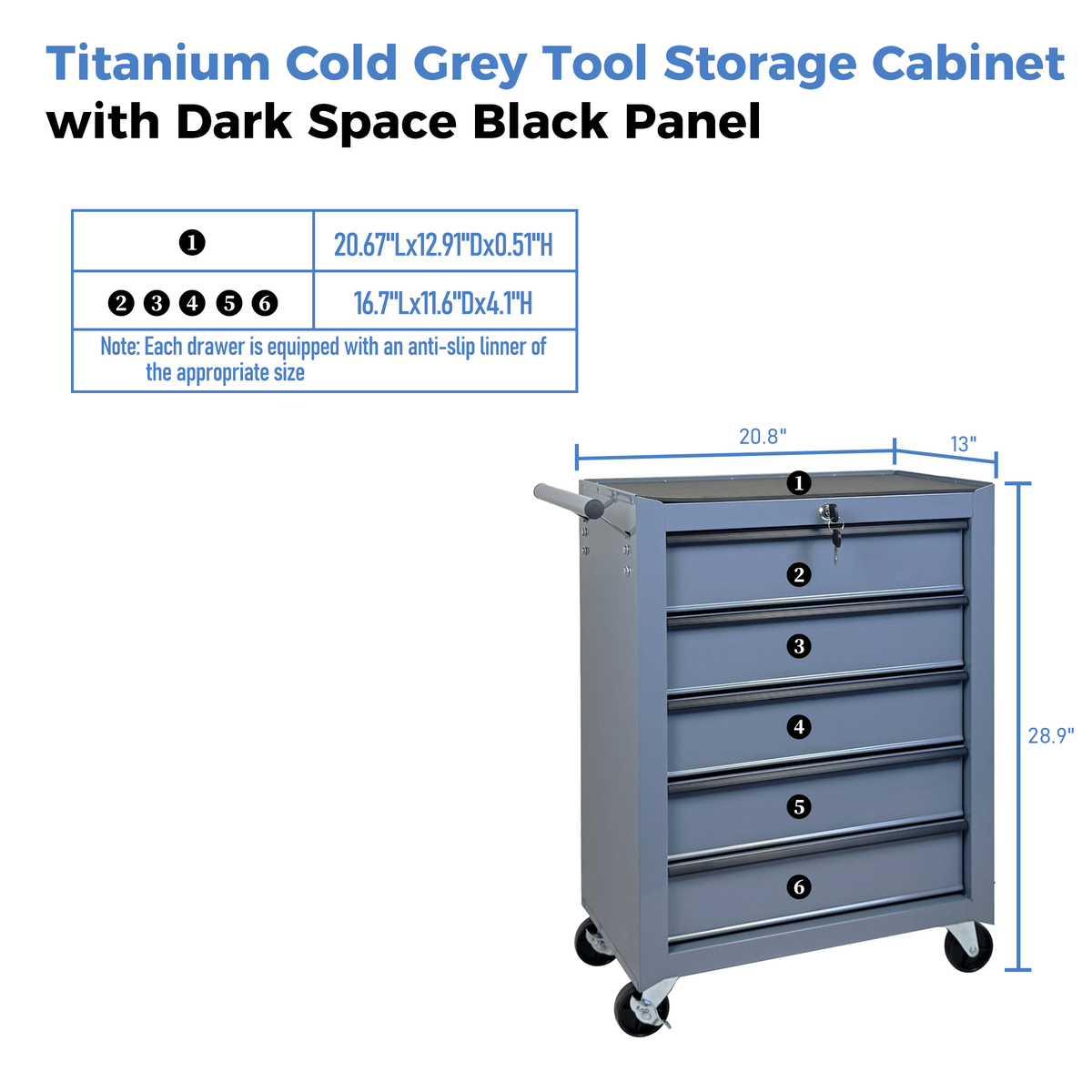 Rolling Metal Tool Chest with 5 Drawers, photo 10 of 10