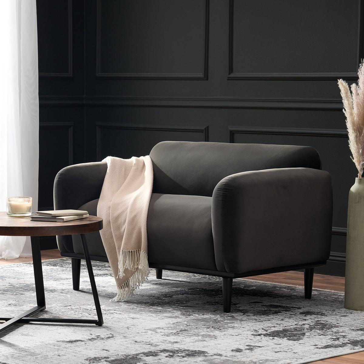 Loveseat Sofa - 50" Dark, photo 3 of 10