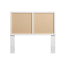 Barkley Cane and Solid Wood Headboard in White with Adjustable Height for Queen/Full Beds