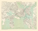 Vintage Map of Boston, Massachusetts 1884