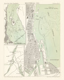 Vintage Map of Montréal, Canada 1881