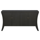 Refined Industrial 4 Door Credenza With Arc Legs & Clasps by Unique Piece Furniture