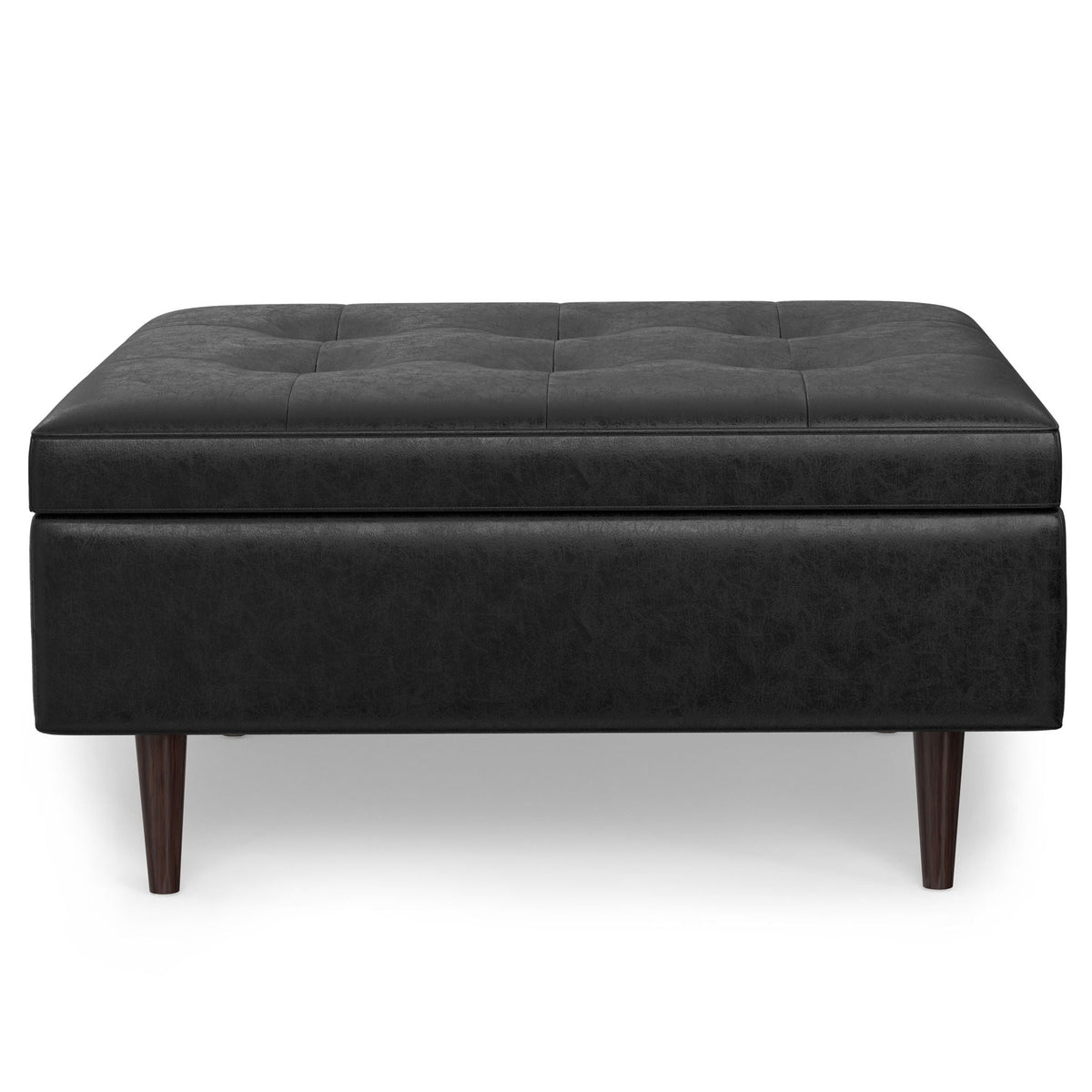 Shay - Large Square Coffee Table Storage Ottoman Mid-Century Style, photo 7 of 40
