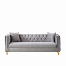 3 Seater Deep Seat Sofa, Sofa With Button Nailhead, Square Arm by HouseOfZazla