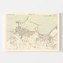Vintage Map of Algiers, Algeria 1886
