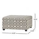 Richmond Storage Ottoman with Unique Pattern and Ample Storage - Gray by HouseOfZazla