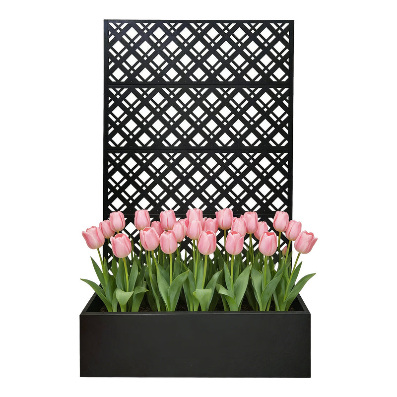 Metal Planter Raised Garden Bed with Trellis