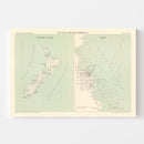 Vintage Map of Timaru, New Zealand 1890