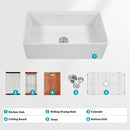 Kitchen Sink Workstation 33" Single Bowl Sink With Work Surface - White by HouseOfZazla