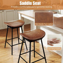 Set of 2 Swivel Barstools Faux Leather Upholstered Backless with Footrest by LJGDeals