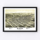 Vintage Map of Clarion, Pennsylvania 1896