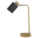 Dharma - Adjustable Table Lamp With Shade - Antique Brass by HouseOfZazla