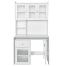 Computer Desk with Glass Door for Home Office or Study