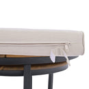 6-Piece Outdoor Sectional Sofa Set with Round Nesting Coffee Tables and Seating Sofa with Cushions for Patio, Porch and Garden (Beige)