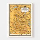 Vintage Animated Map of Saskatchewan, Canada 1929