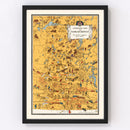 Vintage Animated Map of Saskatchewan, Canada 1929
