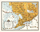 Vintage Animated Map of Ontario, Canada 1929
